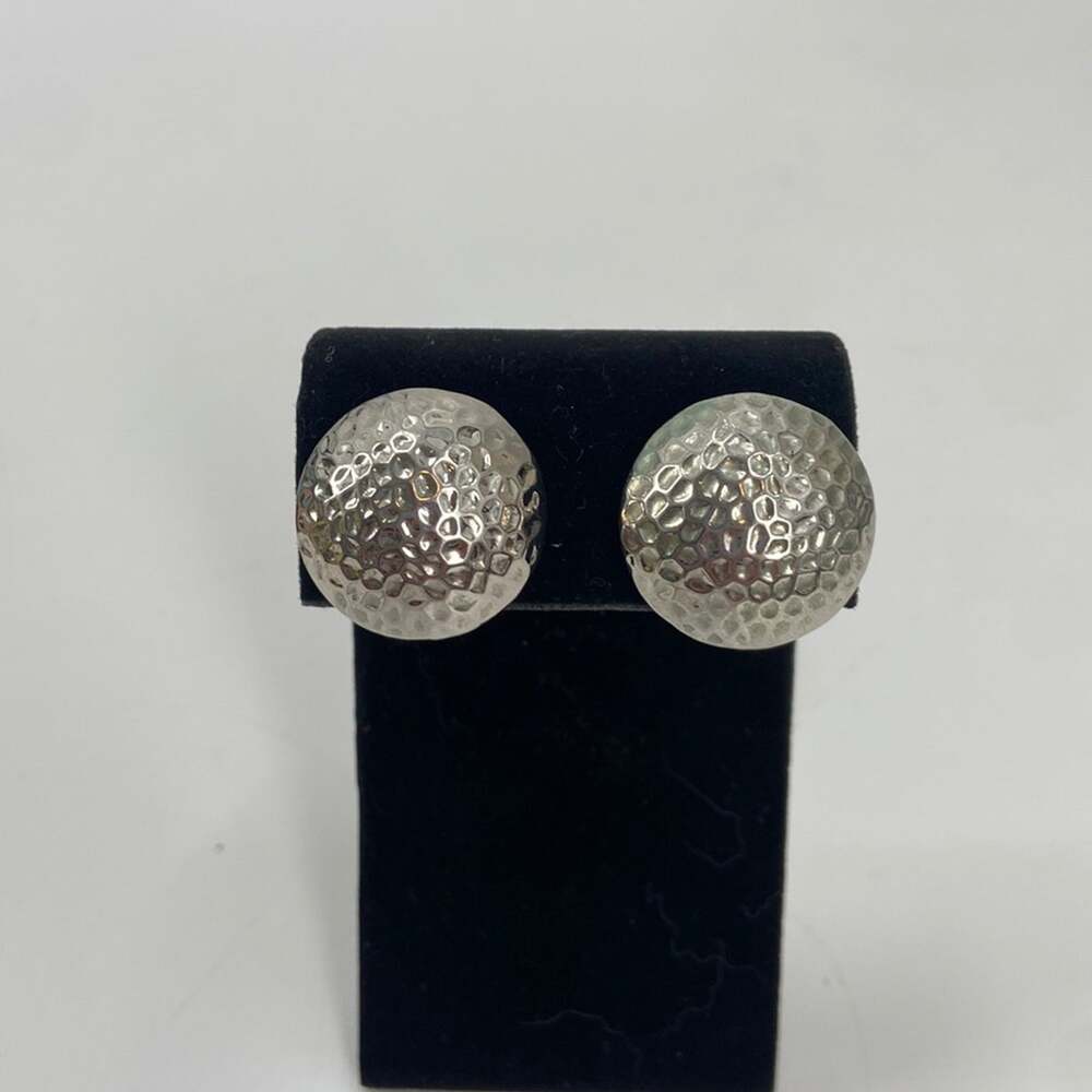 Vintage Silvertone hammered stud earrings